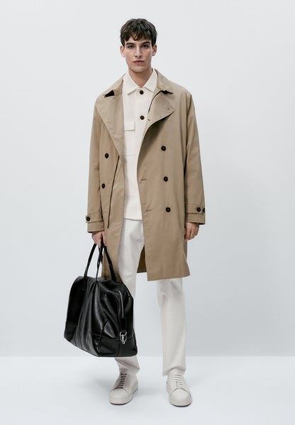Massimo Dutti DOUBLE-BREASTED - Trenchcoat - Beige