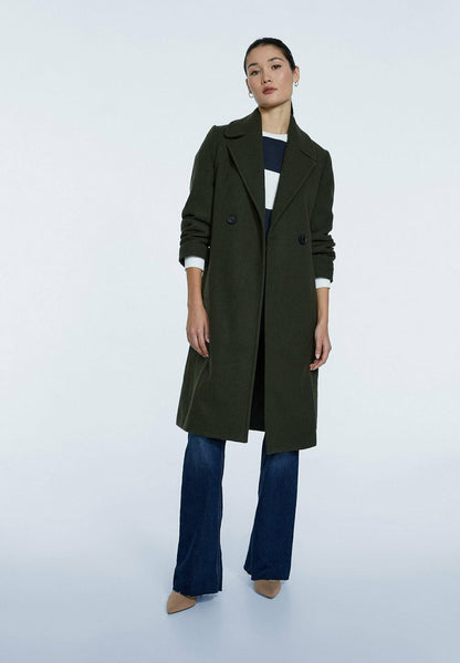 Stradivarius BASIC MIT GÜRTEL - Klassischer Mantel - Khaki