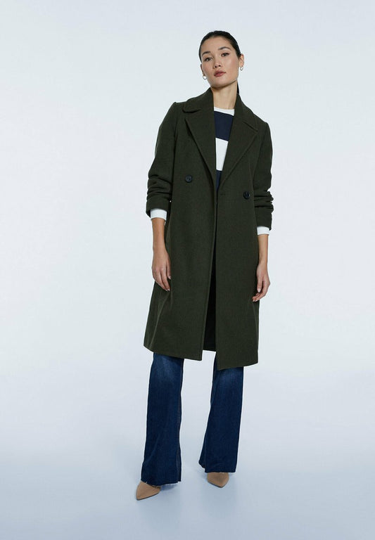 Stradivarius BASIC MIT GÜRTEL - Klassischer Mantel - Khaki