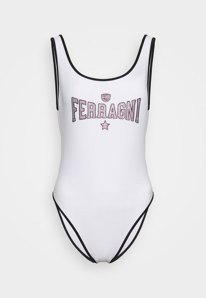 Chiara Ferragni OLIMPIONIC SWIMSUIT - Badeanzug - Fantasy White
