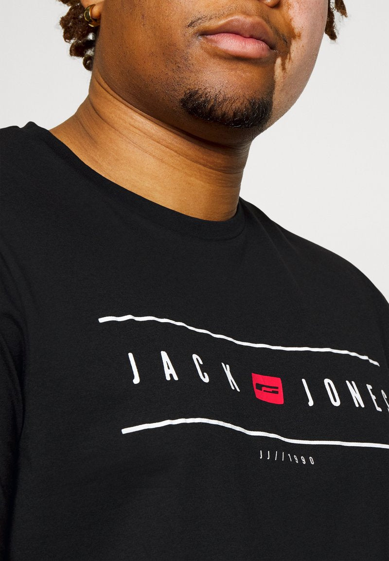Jack & Jones JJFLAG TEE CREW NECK - T-Shirt Print - Black