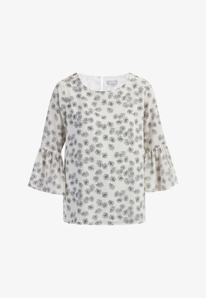Usha Bluse - Wollweiss Schwarz