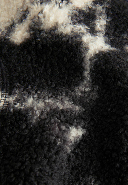 Next Fleece Jumper - Monochrome Black/ecru Cow Print