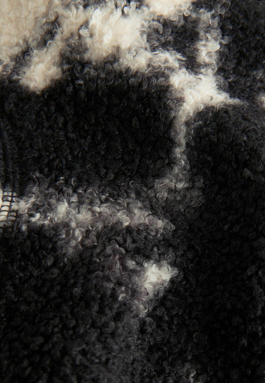 Next Fleece Jumper - Monochrome Black/ecru Cow Print