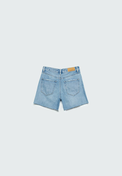 Stradivarius LOW WAIST BERMUDA - Jeans Shorts - Blue Denim