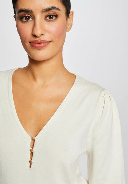 MORGAN LONG SLEEVED - Strickpullover - White Denim