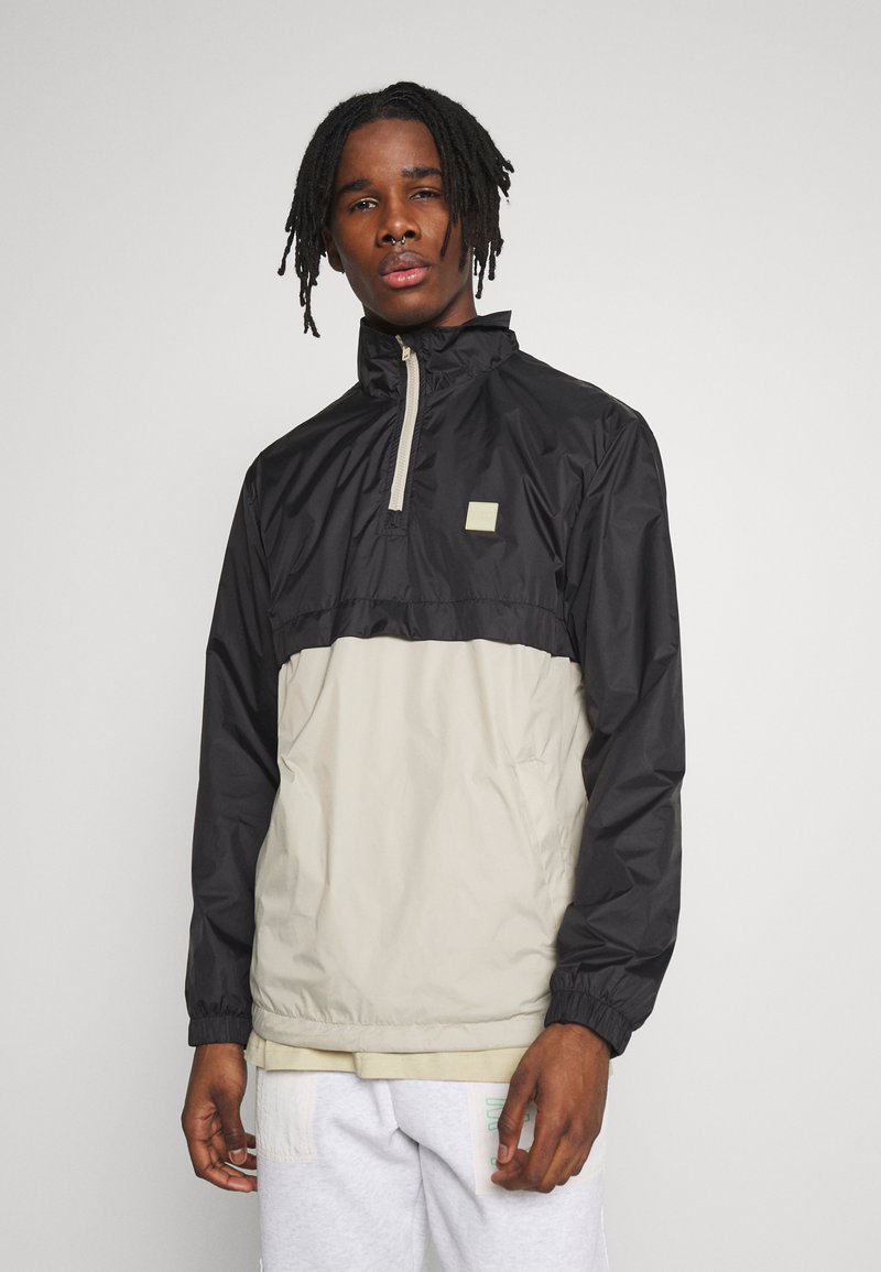URBAN CLASSICS STAND UP COLLAR PULL OVER - Windbreaker - Black/concrete