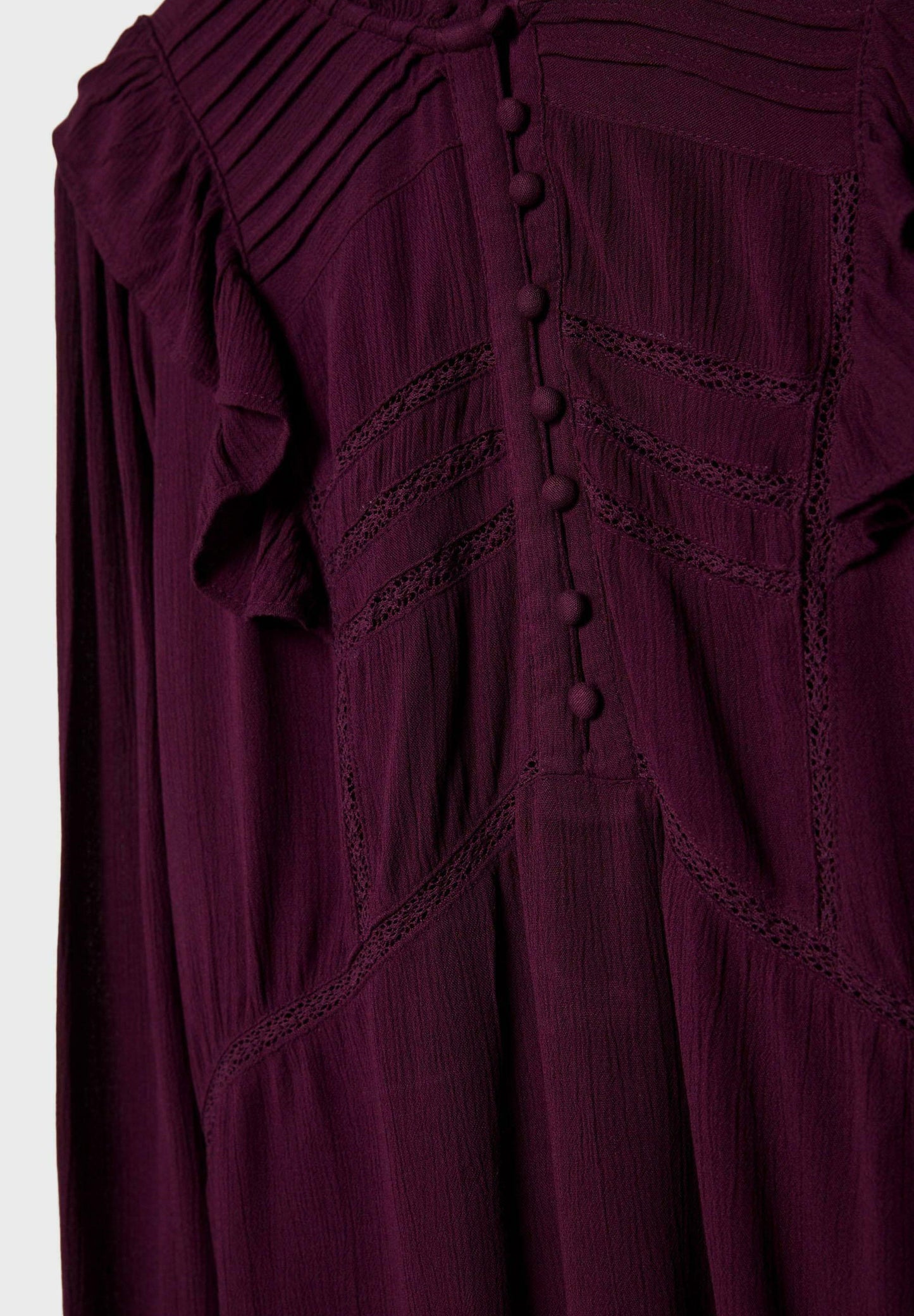 Stradivarius RUFFLED WITH BUTTONS - Blouse - Bordeaux