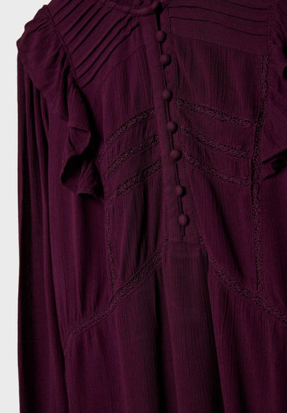 Stradivarius RUFFLED WITH BUTTONS - Blouse - Bordeaux