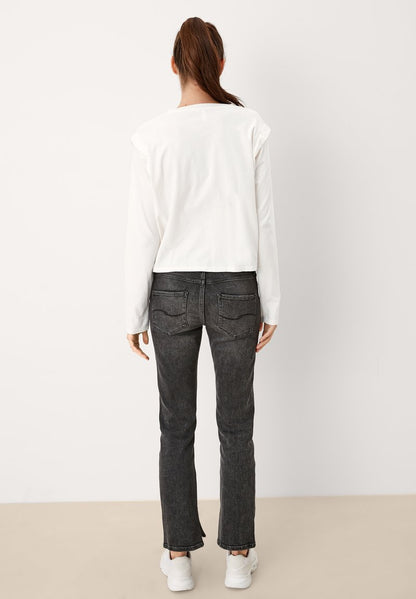 QS By S.Oliver Langarmshirt - Cream