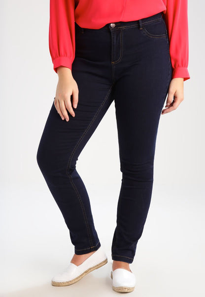 Zizzi EXTRA SLIM NILLE JEANS MIT HOHER TAILLE - Jeans Slim Fit - Blue Denim