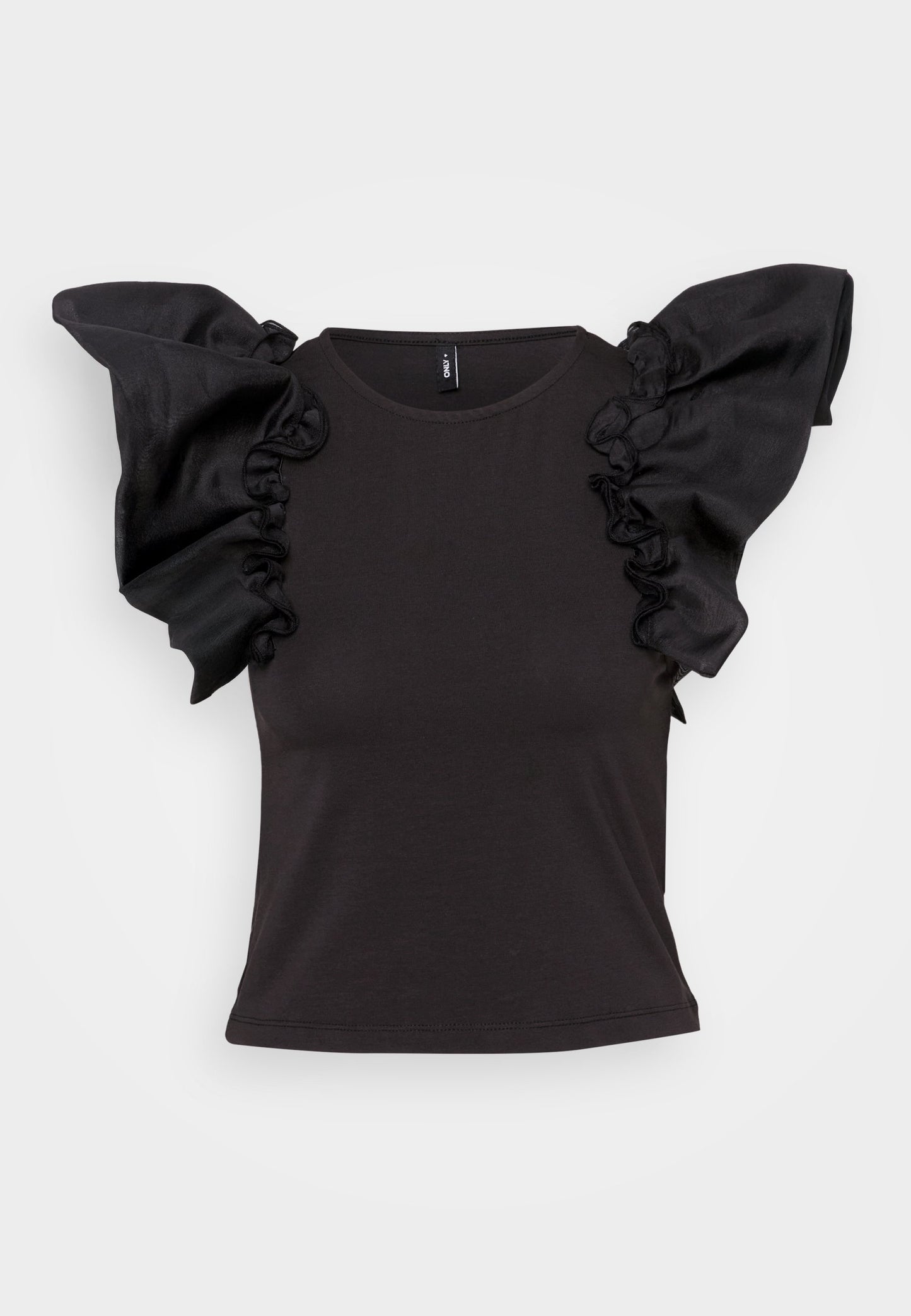 ONLY Petite ONLTAYA LIFE FRILL MIXs - Print T-shirt - Black