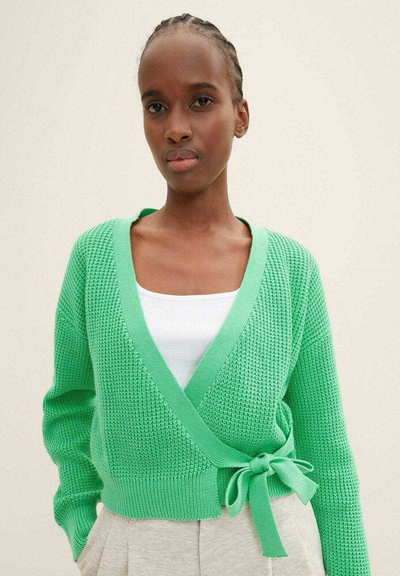 TOM TAILOR Denim IN WICKEL-OPTI - Strickjacke - Strong Green