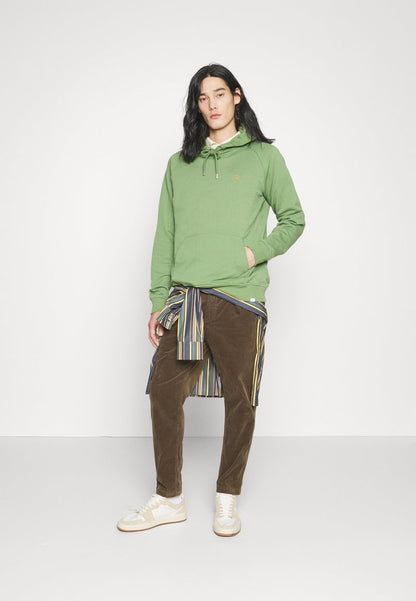 Les Deux NØRREGAARD HOODIE - Kapuzenpullover - Vineyard Green/orange