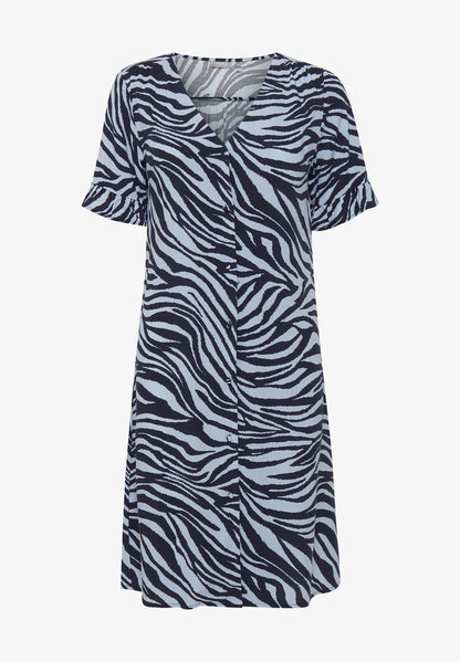 Fransa FRALZEBRA 2 DRESS - Freizeitkleid - Blue Animal Mix