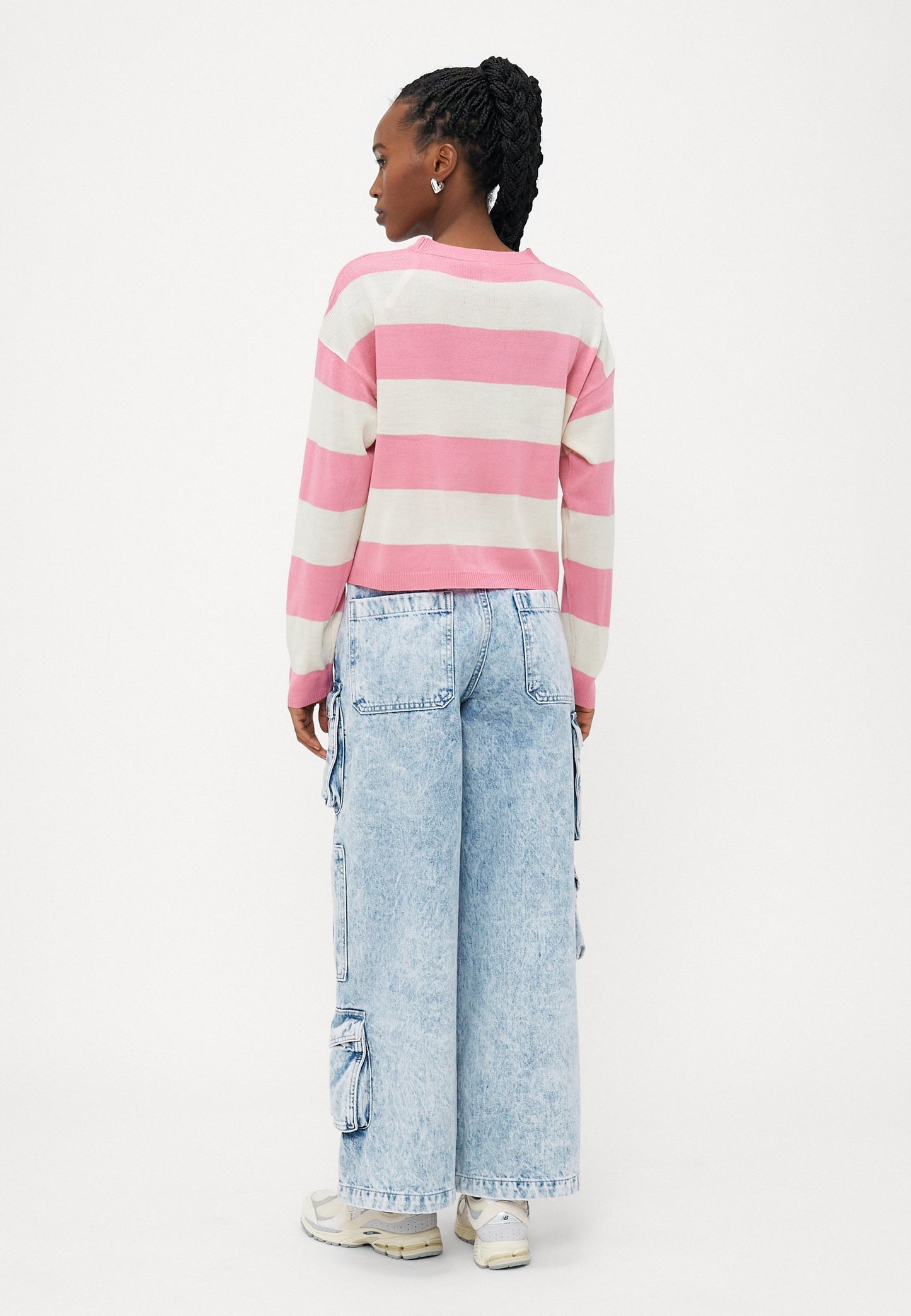 ONLY Petite ONLDERRY STRIPE O NECK - Jumper - Wild Rose/cloud Dancer