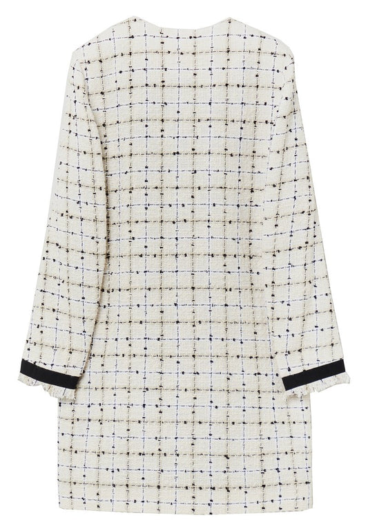 Stefanel TWEED WITH CHECK DESIGN - Kurzmantel - Black/beige