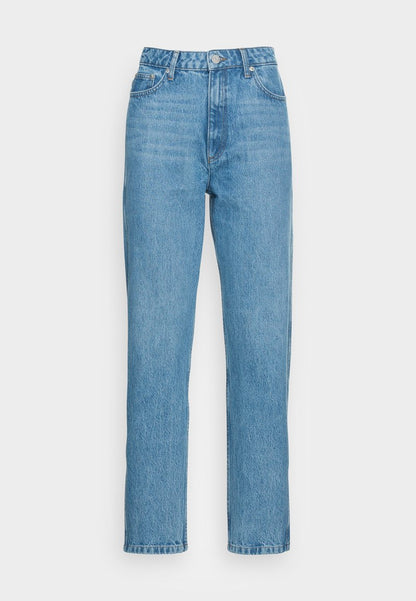 Gestuz DENA MOM JEANS - Jeans Straight Leg - Washed Mid Blue
