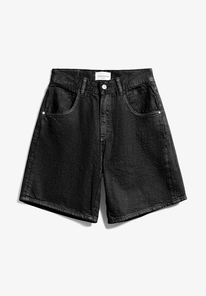 Armedangels FREYMAA - Jeans Shorts - Washed Down Black