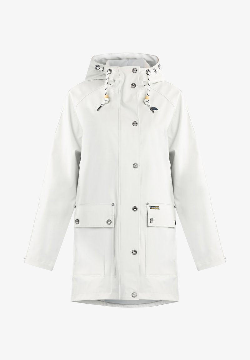 Schmuddelwedda Regenjacke / Wasserabweisende Jacke - Grauweiss
