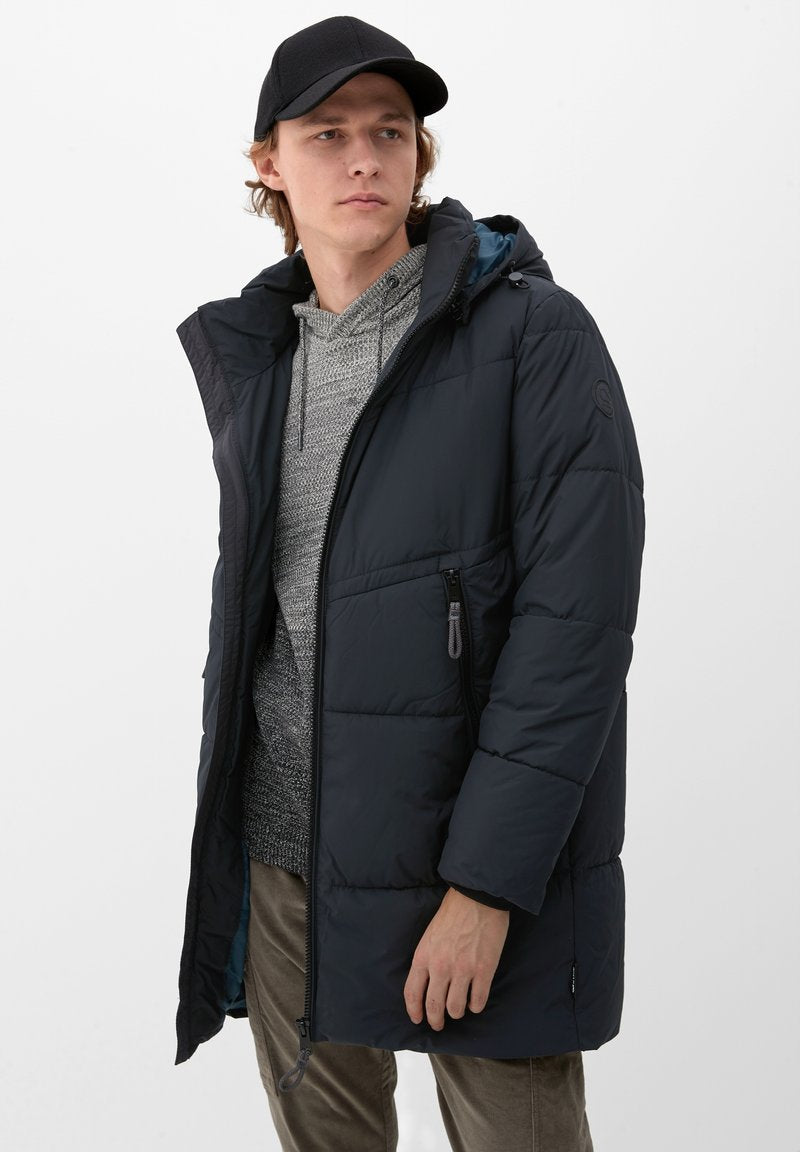 QS By S.Oliver MIT ABNEHMBARER KAPUZE - Wintermantel - Black