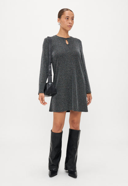 ONLY Petite ONLCAROL GLITTER PEEK A BOO - Jersey Dress - Black/silver-coloured