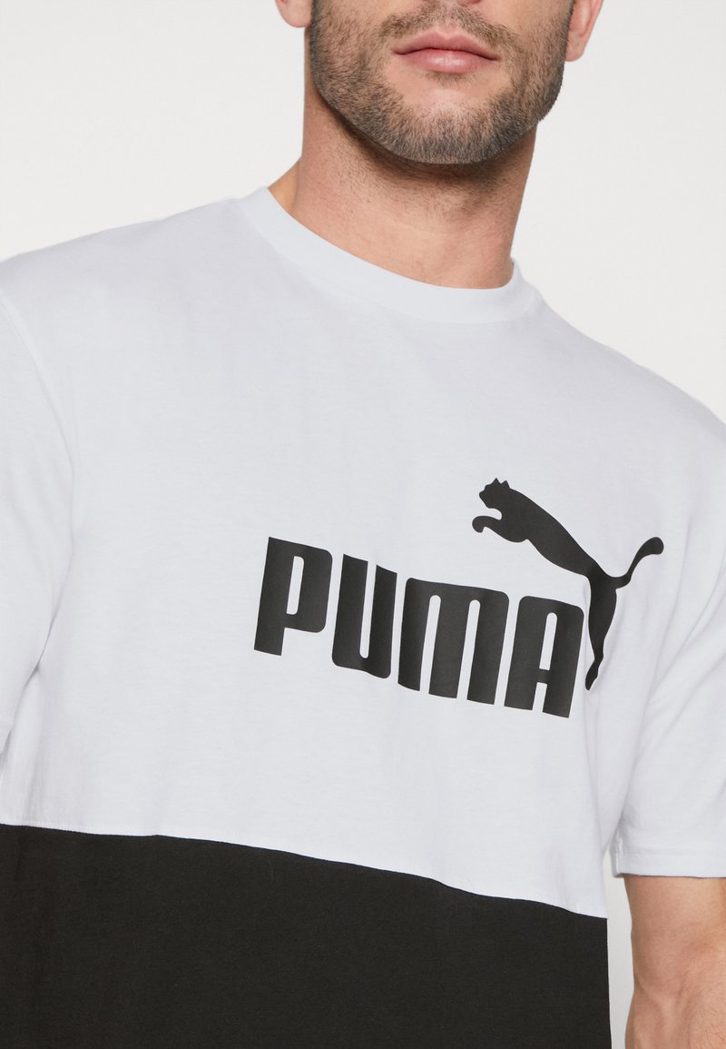 Puma POWER COLORBLOCK - T-Shirt Print - White