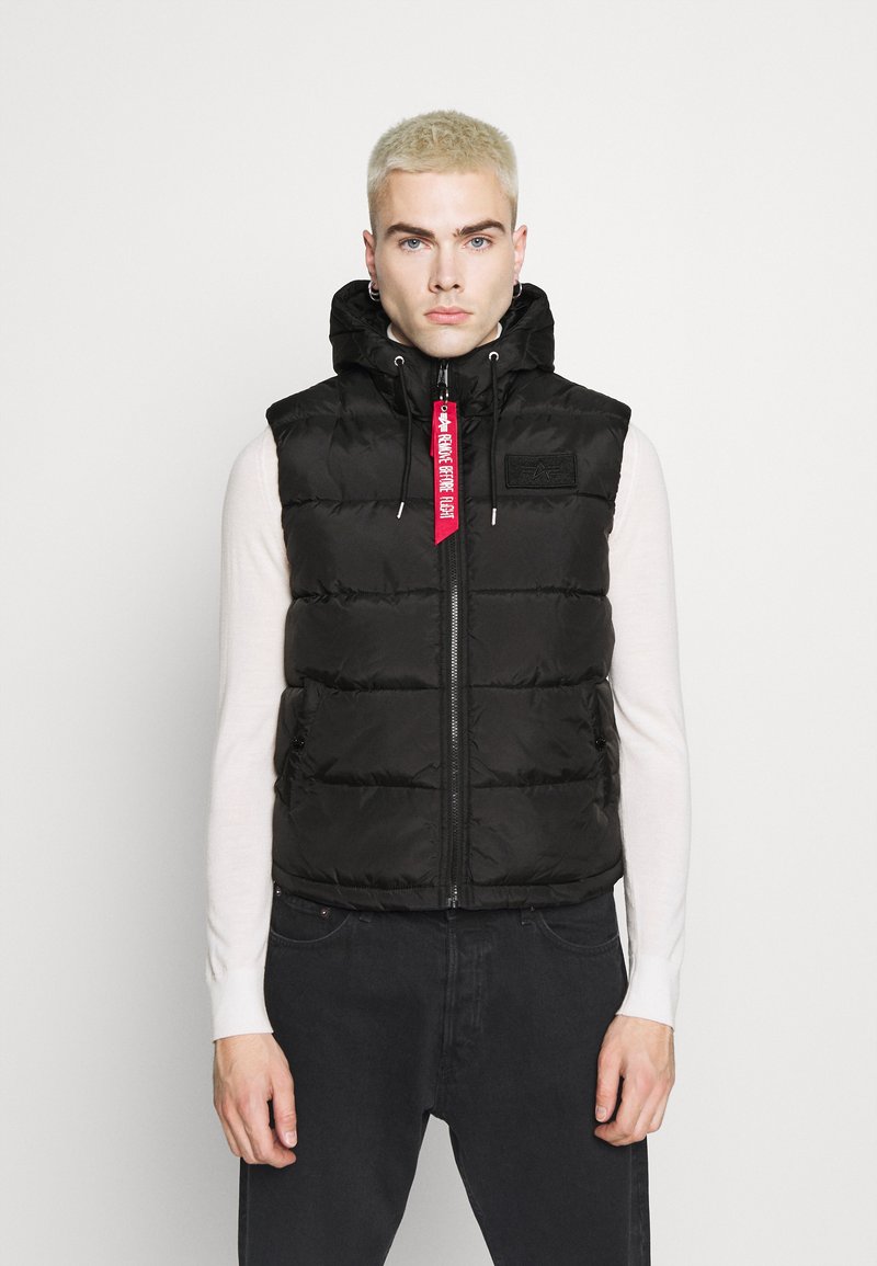 Alpha Industries HOODED PUFFER VEST - Weste - Black