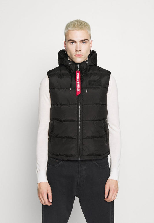 Alpha Industries HOODED PUFFER VEST - Weste - Black