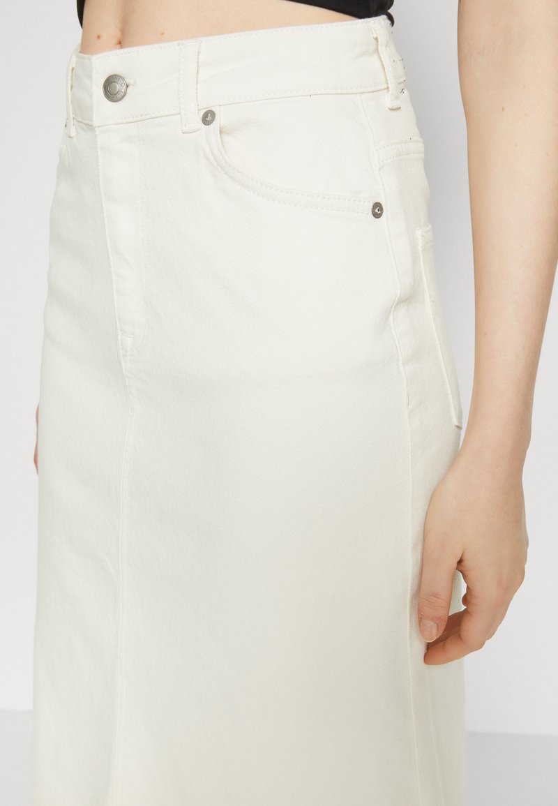 Selected Femme SLFVINNIE MIDI SKIRT - Jeansrock - Whisper White