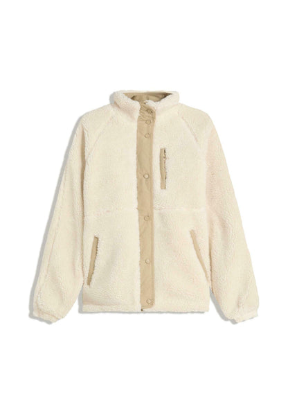 BERSHKA Fleece Jacket - Beige