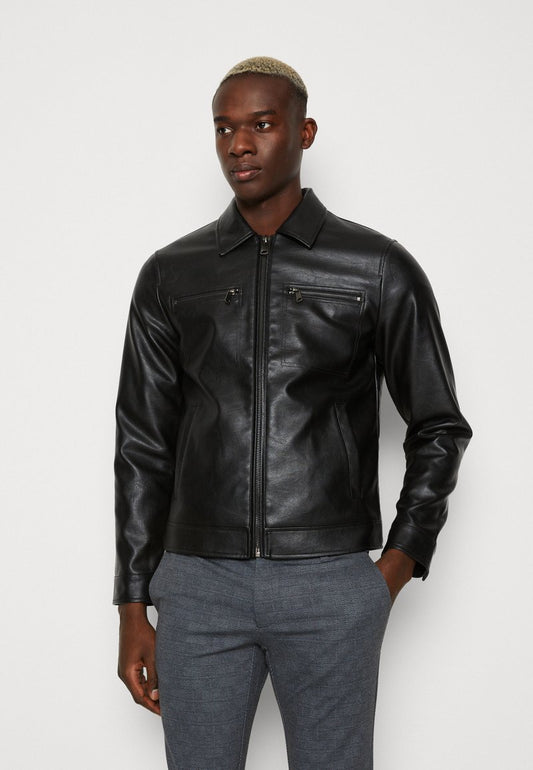 Redefined Rebel RRSTEFAN JACKET - Kunstlederjacke - Black