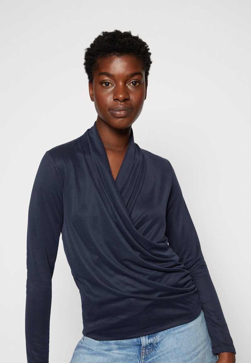 InWear ALANO WRAP BLOUSE - Langarmshirt - Marine Blue