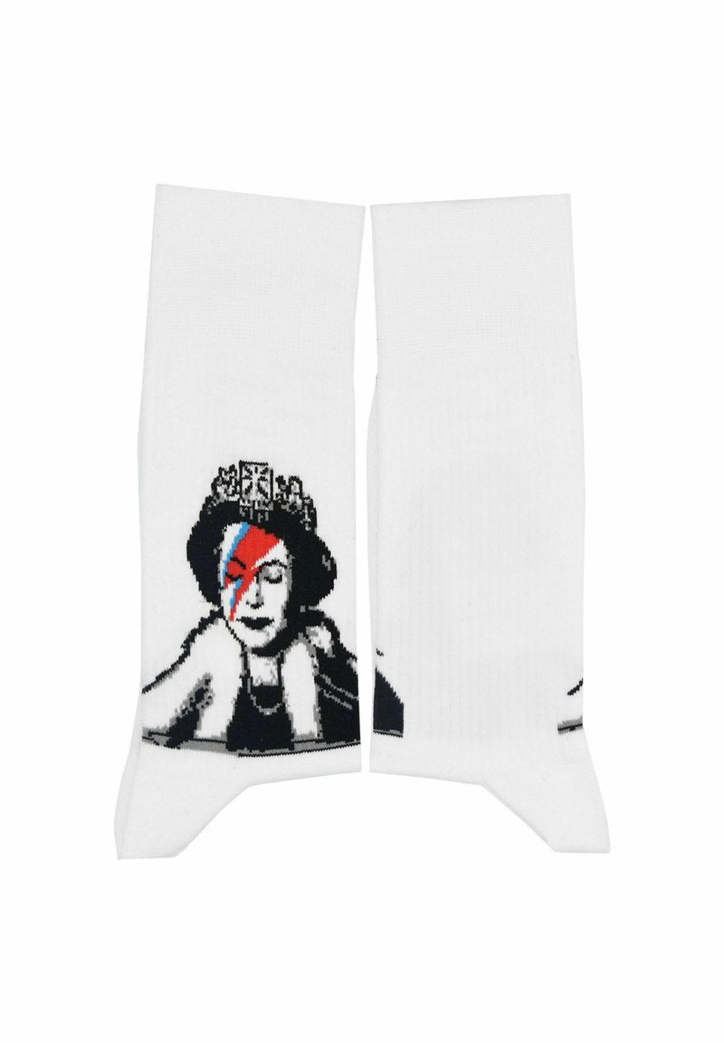  BANKSY GRAFFITI LIZZIE STARDUST - Socken - White
