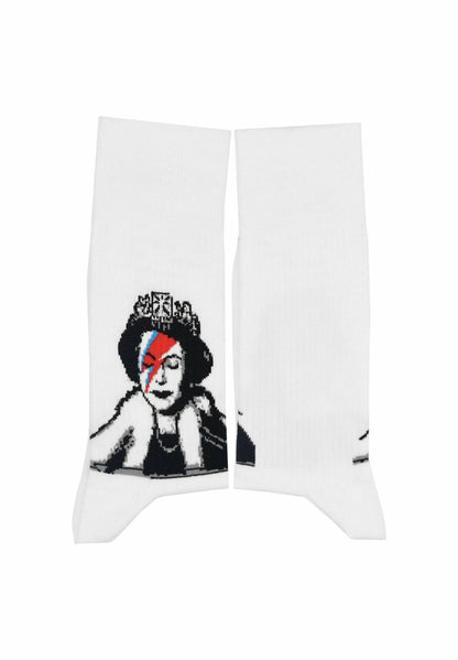  BANKSY GRAFFITI LIZZIE STARDUST - Socken - White