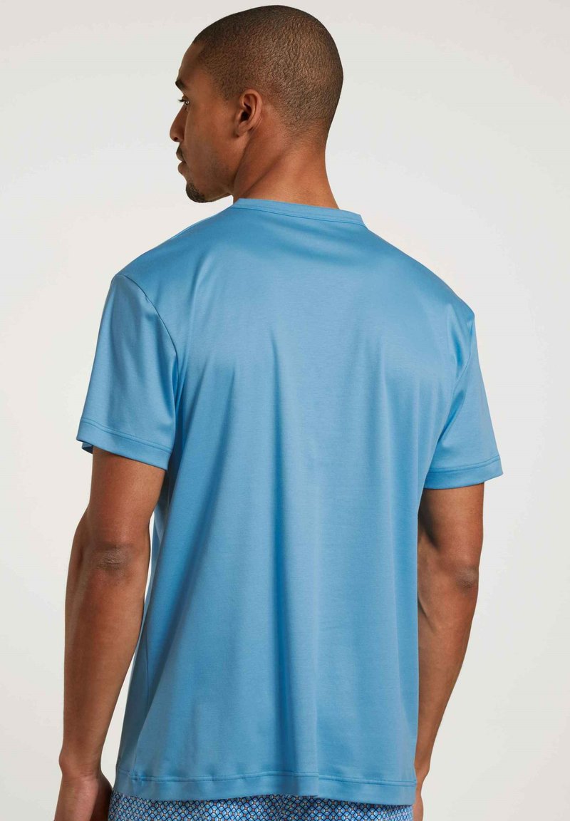 Calida KURZARM V NECK - Nachtwäsche Shirt - Azurit Blue