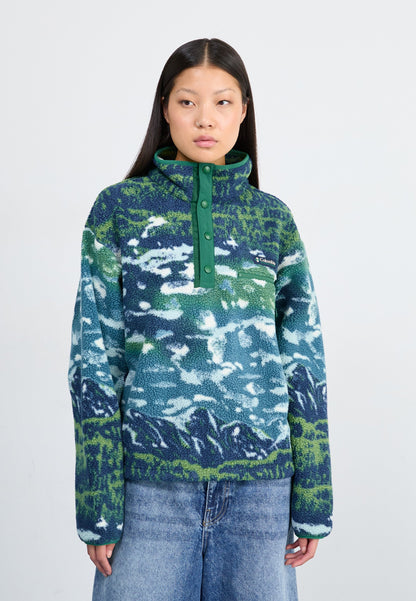 Columbia HELVETIA™ II PRINTED CROPPED HALF SNAP - Fleece Jumper - Everblue Sisters/rain Forest