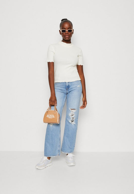 Scotch & Soda MOCK NECK - T-Shirt Basic - Vanilla White