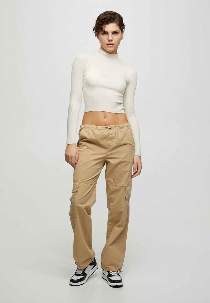 PULL & BEAR COLOURFUL HIGH - Strickpullover - Mottled Beige