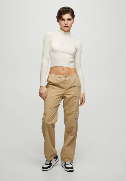 PULL & BEAR COLOURFUL HIGH - Strickpullover - Mottled Beige