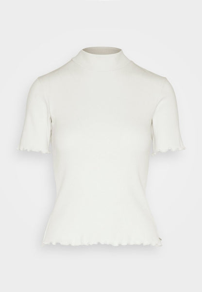 Scotch & Soda MOCK NECK - T-Shirt Basic - Vanilla White