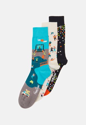 Happy Socks SOCKS 3 PACK - Socken - White/green/beige