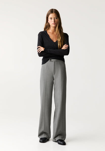 PULL & BEAR STRAIGHT-LEG DARTED -SMART - Trousers - Grey