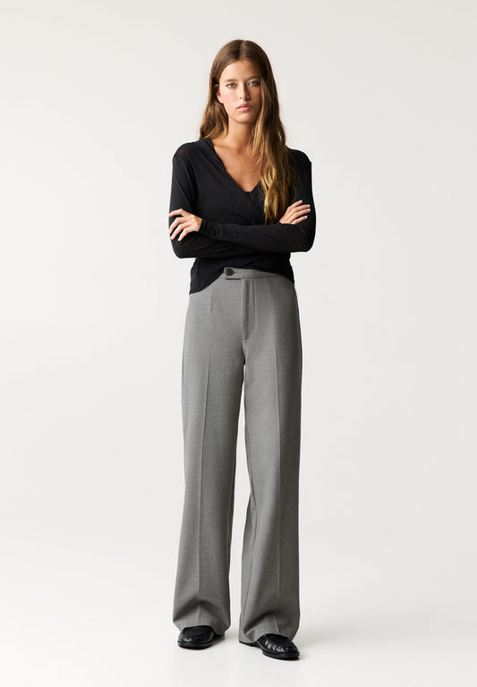 PULL & BEAR STRAIGHT-LEG DARTED -SMART - Trousers - Grey