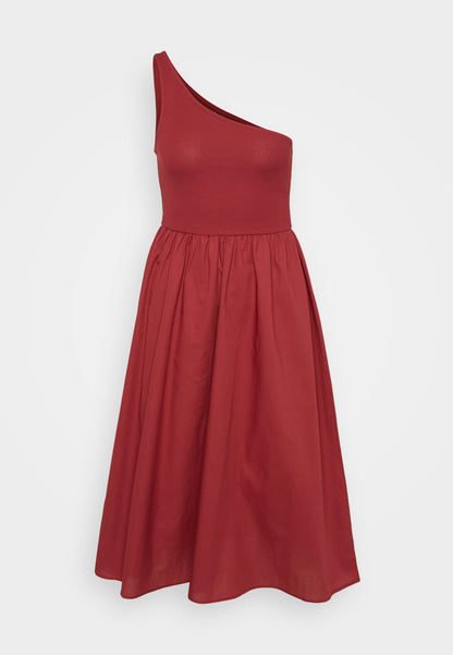 ONLY Petite ONLIRIS LIFE ONE SHOULDER - Day Dress - Ruby Wine