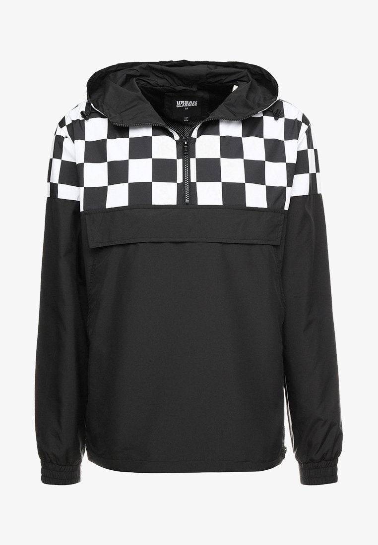 URBAN CLASSICS CHECK PULL OVER JACKET - Windbreaker - Black/chess