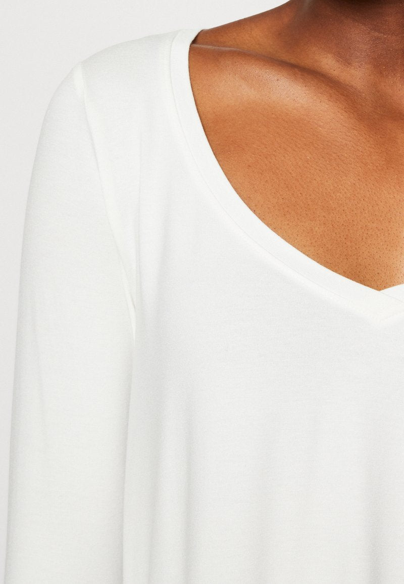 Marc O'Polo 3/4 SLEEVE V NECK - Langarmshirt - White