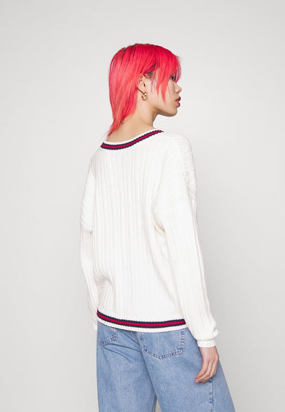 Hollister Co. PREPPY TURTLENECK - Strickpullover - White