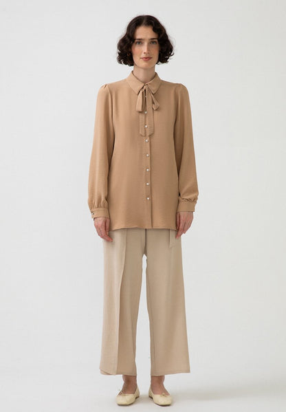  FOULARD COLLAR - Hemdbluse - Beige