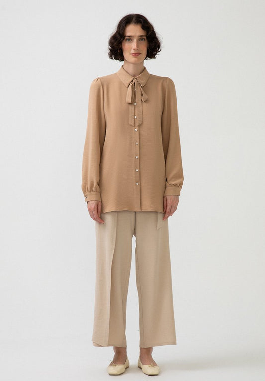  FOULARD COLLAR - Hemdbluse - Beige